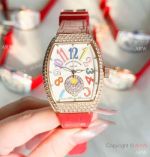 Copy Franck Muller Vanguard V32 Moonphase Watches Diamond Rose Gold
